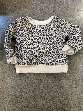 Garanimals Cream Leopard Print Pullover Sweatshirt with Pink Accents